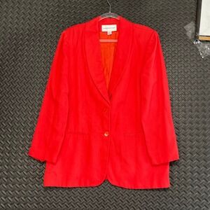 Vintage‎ Fundamental Things Red 2 Button Blazer Jacket Women's Size 14 Casual